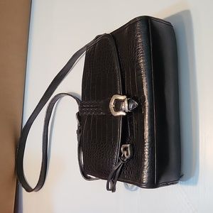 BRIGHTON Vintage '96 Leather Embossed Crossbody Structured Bag Purse Hea…